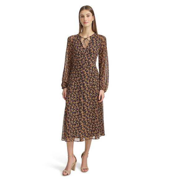 Retro Boho Cottagecore Floral Midi Dress Whimsigoth Prairie Romantic Fairycore 6 - Picture 2 of 15